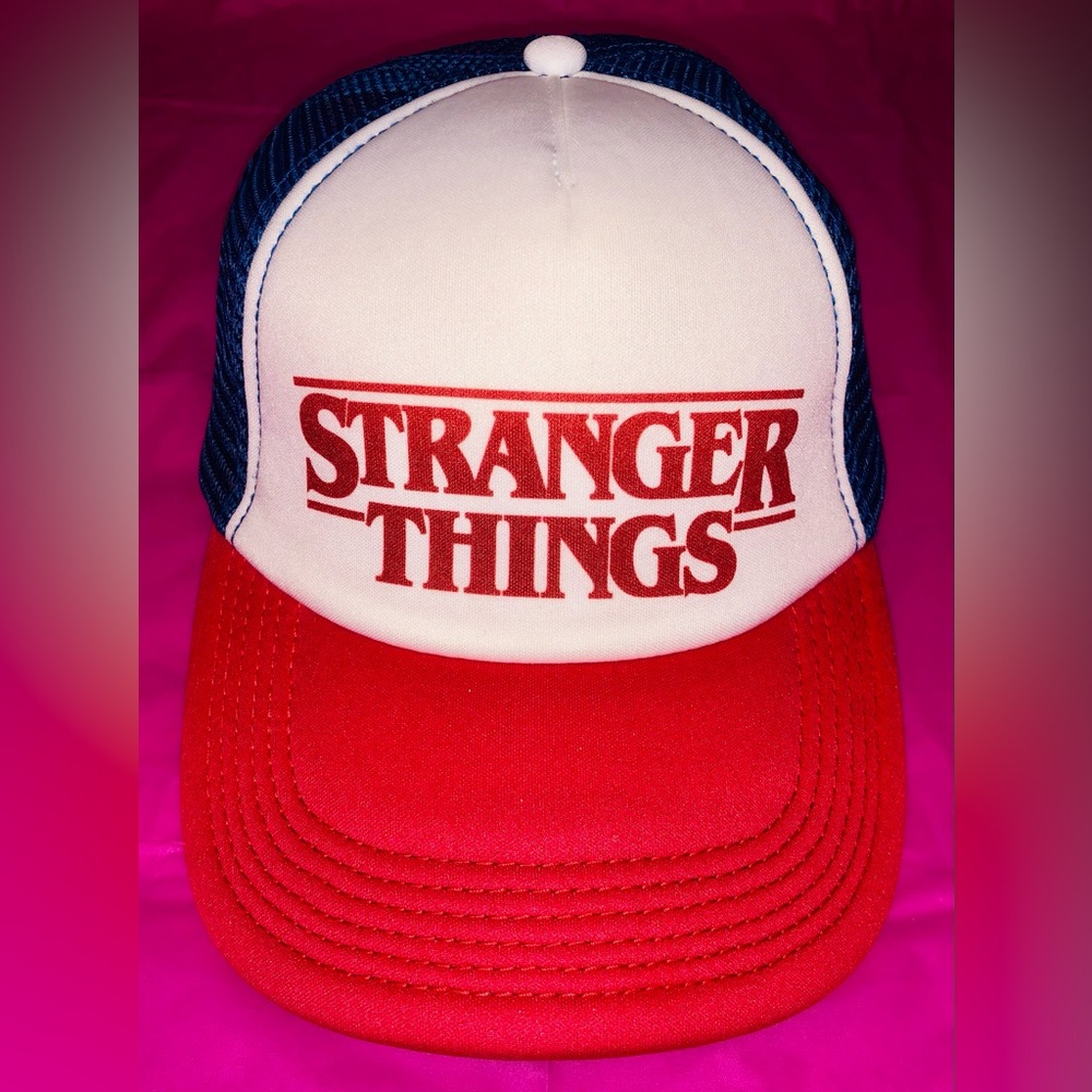 Stranger Things Movie Logo Baseball Hat Blue Red Brand New One Size Accessory